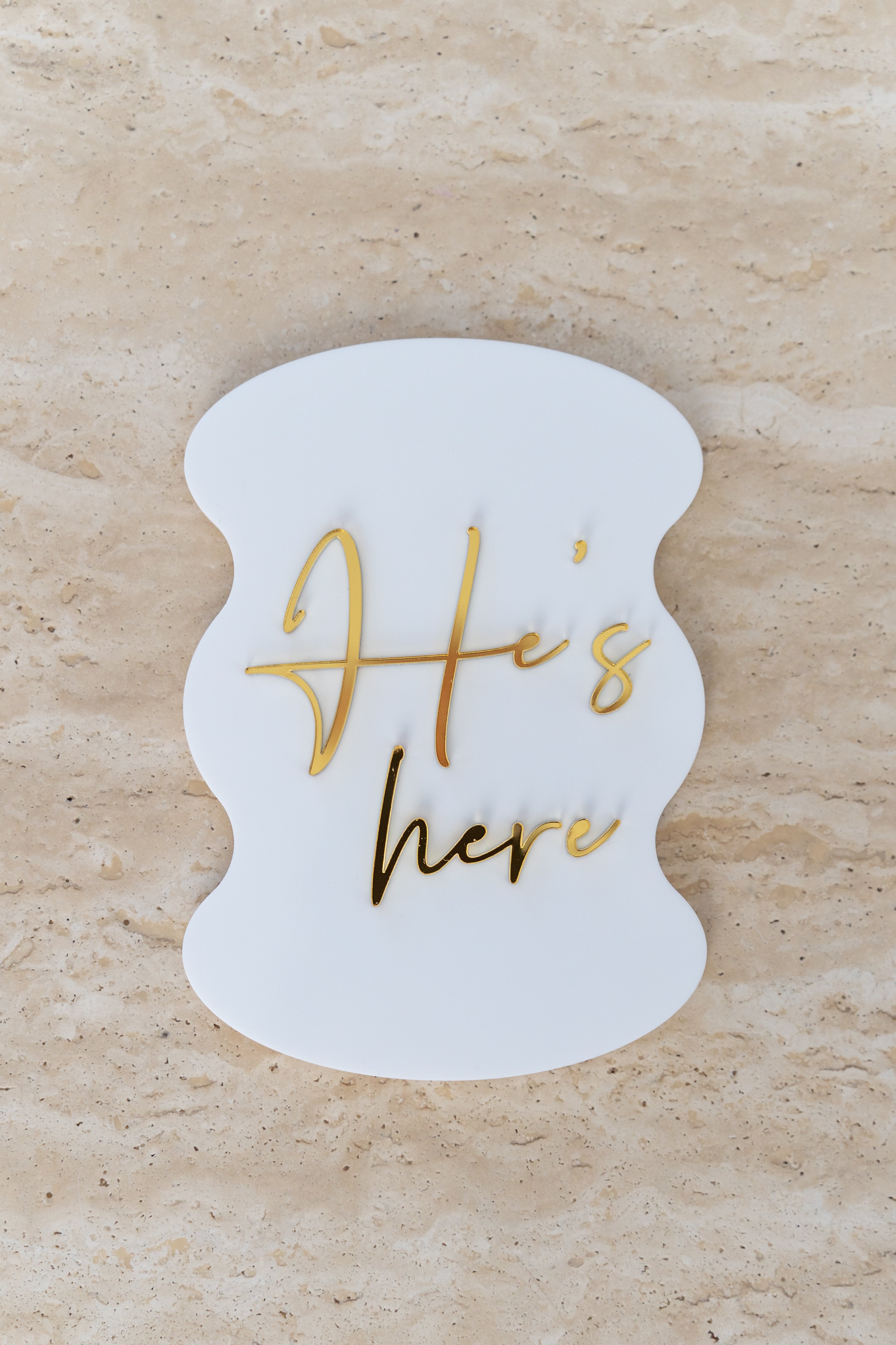 Double Sided 'She's here/He's here' Plaque