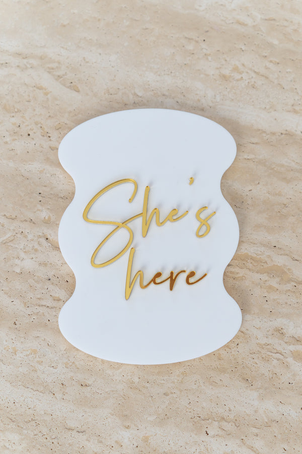 Double Sided 'She's here/He's here' Plaque