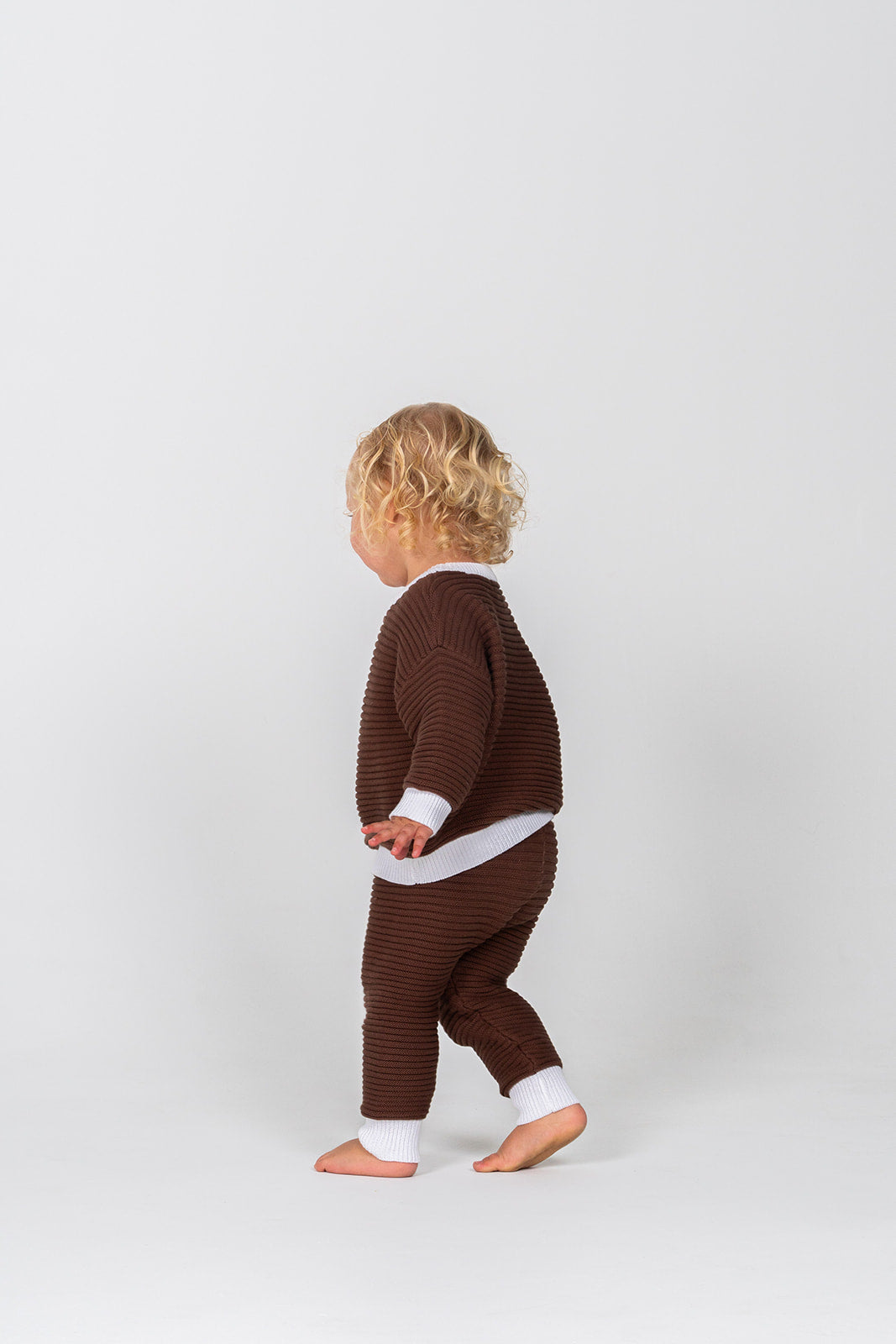 Ribbed Knit Pants - Chocolate