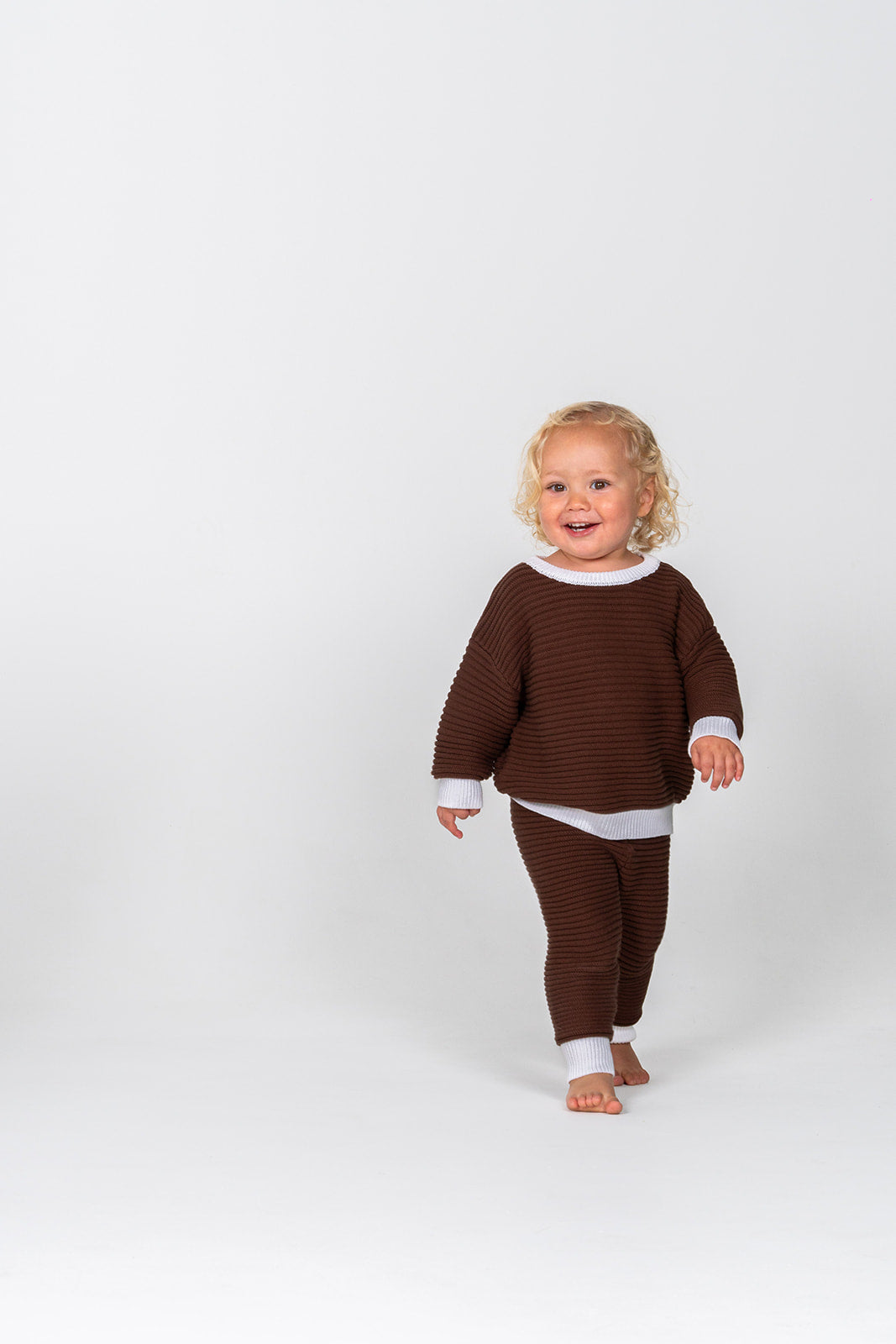 Ribbed Knit Pants - Chocolate