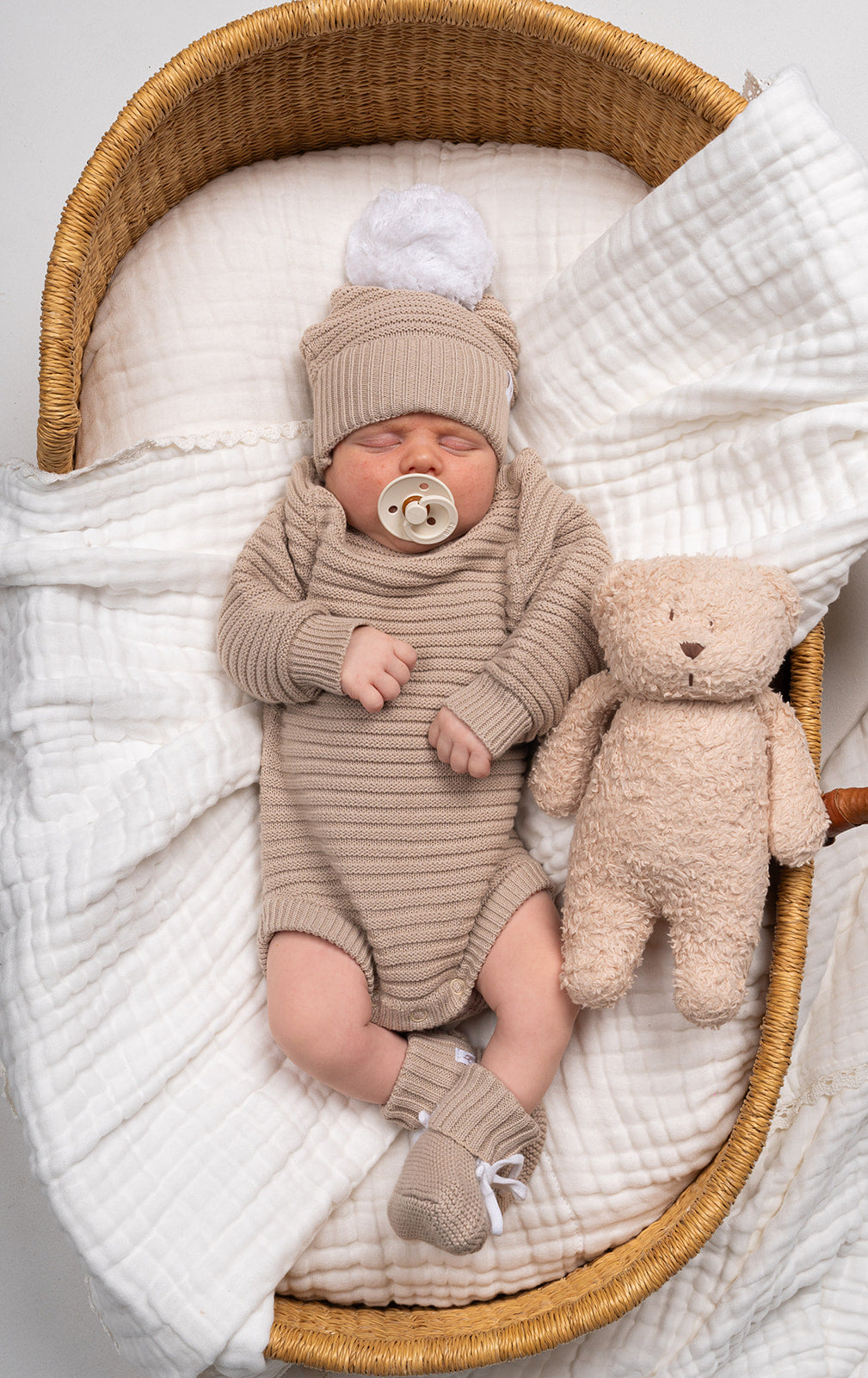 Snuggly Ribbed Romper - Oatmeal