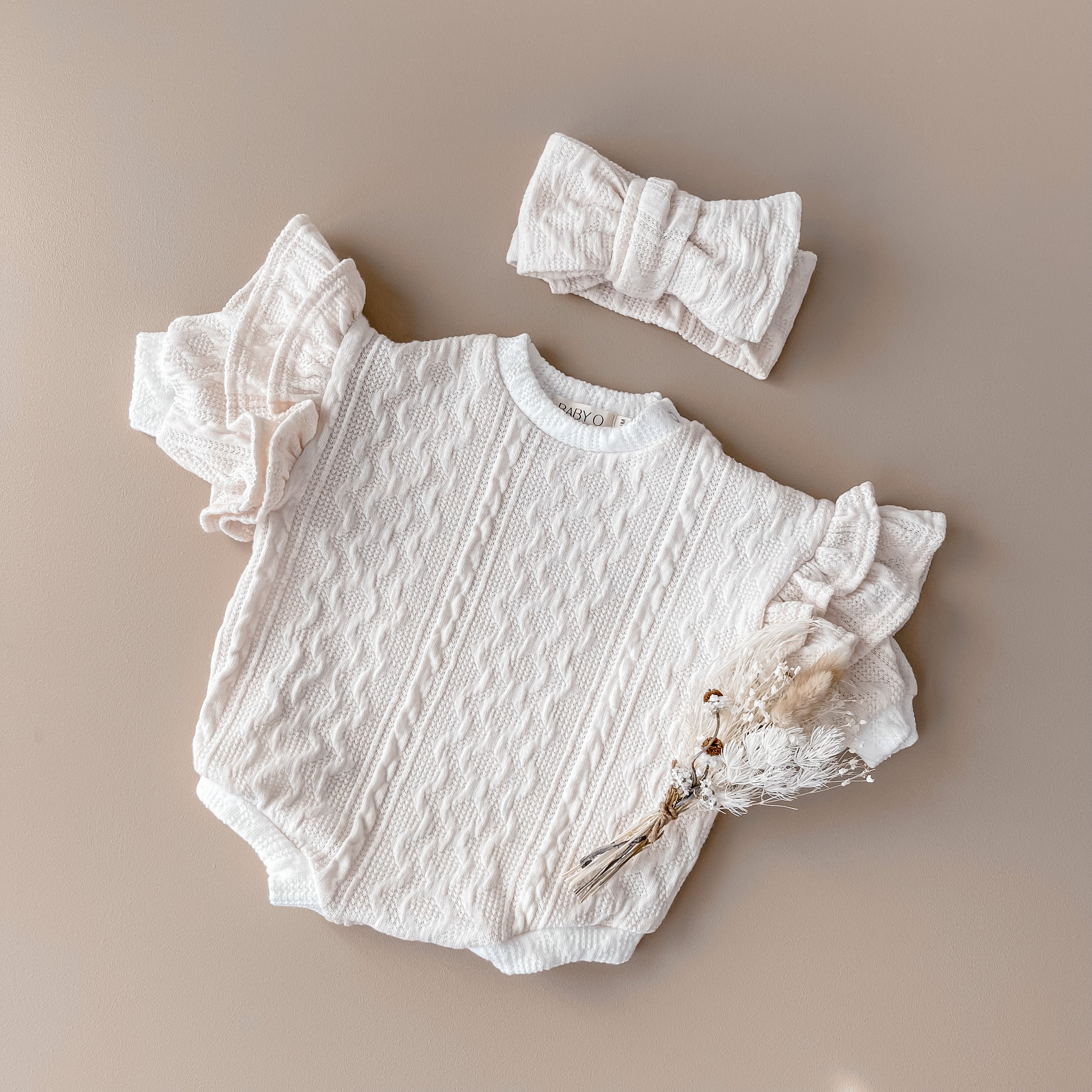 Frilly Romper - 2 Tone Ivory